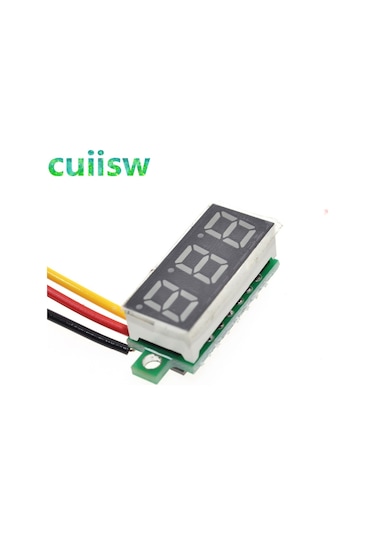 Yeşil-0.28 İnç Dc 0-100 V 3-wire Mini Ölçer Gerilim Ölçer Voltmetre Led Ekran Dijital Panel Voltmetre Metre Dedektörü Monitör Araçları