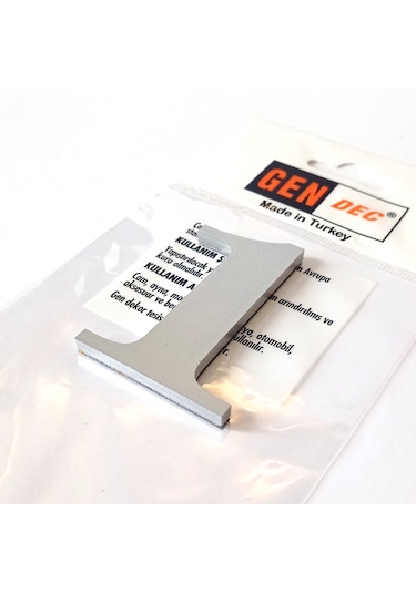 Gendec Kapı Numarası 7Cm No:1 Metalik Gri Kendinden Yapışkanlı Nu