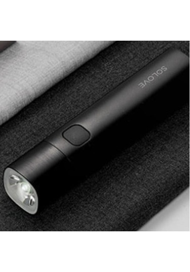 Siyah Xiaomi Solove El Feneri X3 Usb Tip-c Şarj Edilebilir Elektrikli Torch Parlaklık Edc El Feneri 3000 Mah Güç Bankası Mini Led Torch Siyah