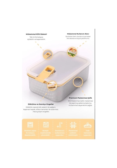 Perfect Seal Paslanmaz Çelik Saklama Kabı 1650 Ml. Çok Renkli