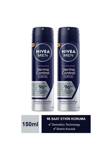 Nivea Men Derma Control Clinical Erkek Sprey Deodorant 2 x 150 ML