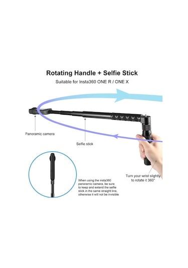 Ebitda Insta360 X3/x4 Puluz Döner Saplı Tripod Standı - Siyah - Masaüstü Kamera Standı