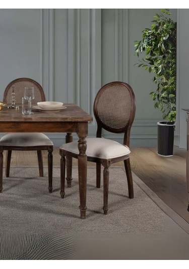 Madalyon Hazeranlı Sandalye Ceviz