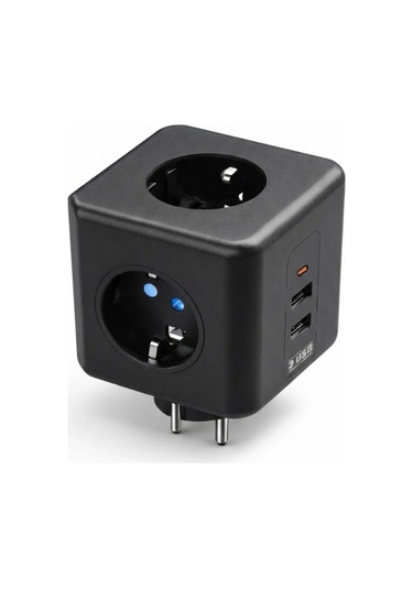 Ceylan Adam Akım Ve Voltaj Korumalı Küp Priz 3 Usb Destekli Standart
