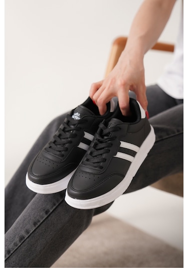 Daxors D163 Günlük Ortopedik Kadın Sneaker Spor Ayakkabı Siyah-beyaz