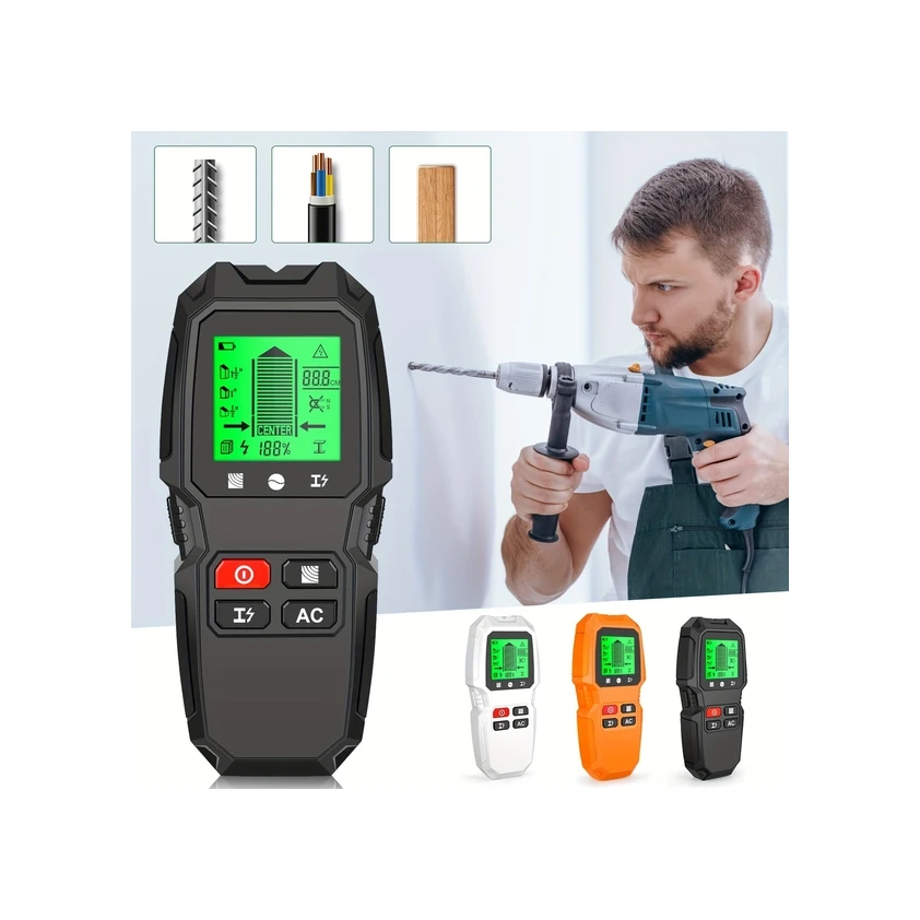 Chuangyinshop Beyaz Hw-qb6 5 İn 1 Duvarlar İçin Lcd Ekranlı Yüksek Hassasiyetli Dedektör