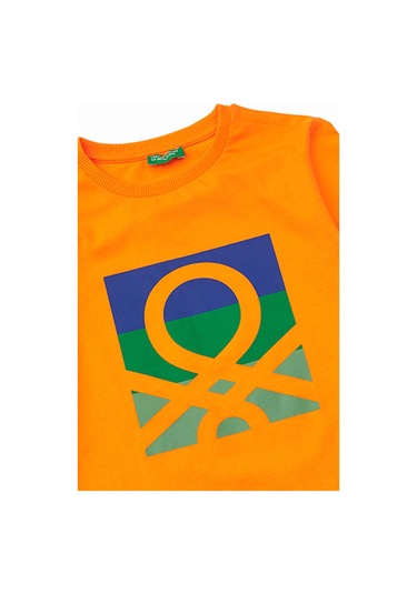 United Colors Of Benetton Erkek Çocuk Tshirt Bnt-b20887 Turuncu