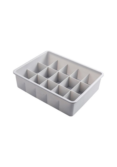 Sones Kontrast Renkli İç Çamaşırı Saklama Kutusu Çok Kapılı Plastik Sütyen Çorap Saklama Kutusu 15 Izgara Kapaksız Gri Diğer