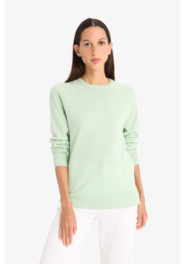 Defacto Relax Fit Bisiklet Yaka Basic Düz Triko Kazak I6913az25wngn1053 Yeşil