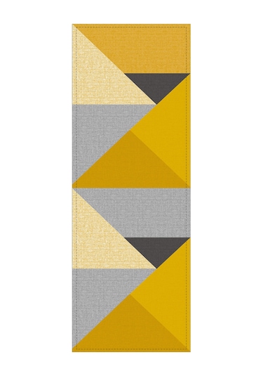 Hardal Geometrik Desenli Premium Masa Örtüsü Runner Rnr611