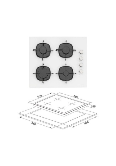 Silverline S2-BO6502W02 + CS5700E6W01 + 3490 Oslo Beyaz Ankastre Set