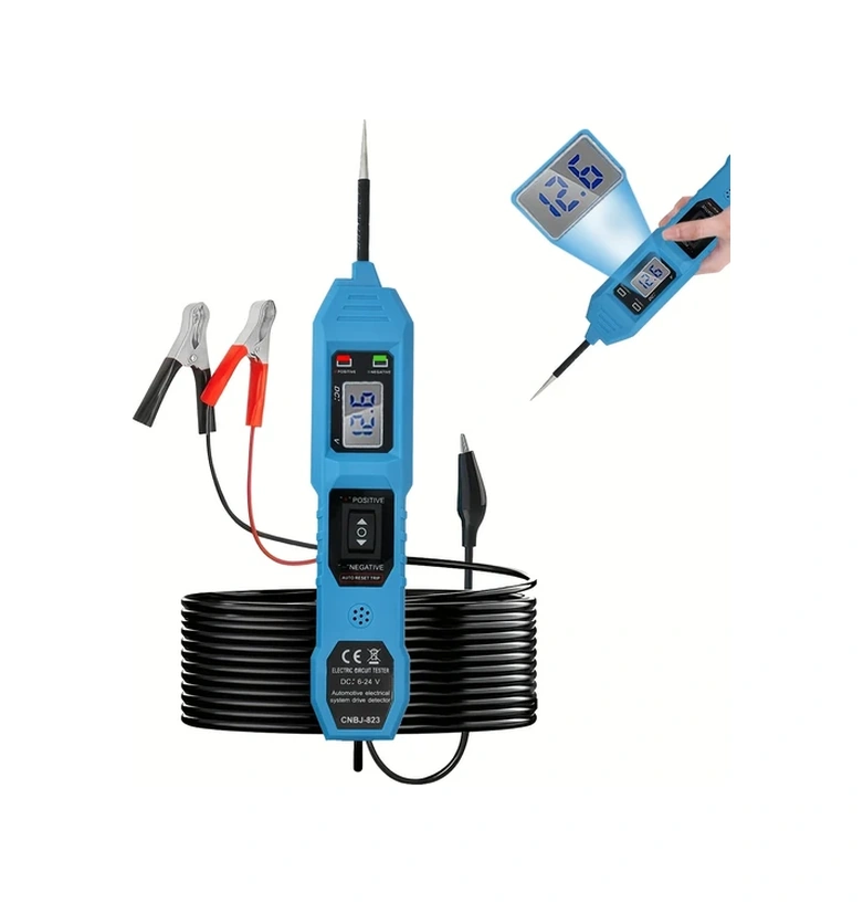 Willowhaven Mavi Dijital Multimetre Araç Test Cihazı Led Ekran Usb Güç 35 36v Dc