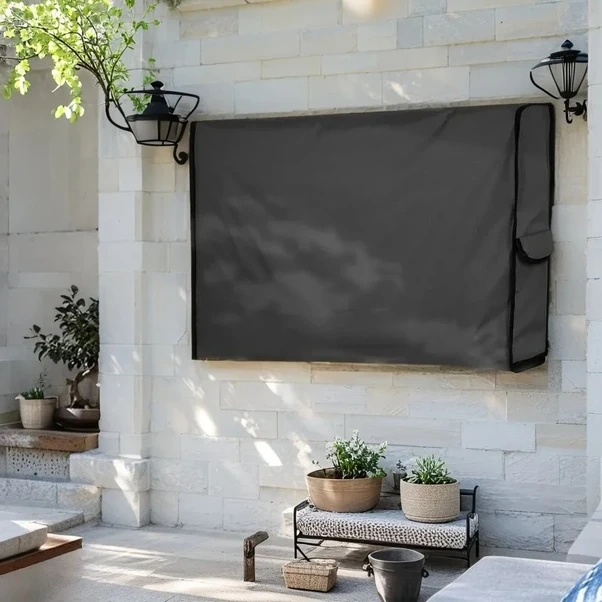 Gateesat 420d Bahçe Tv Kılıfı 60-65 İnç Siyah Dayanıklı Tüm Mevsimler