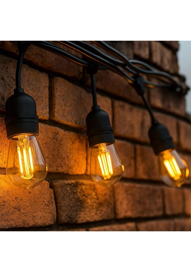 Ayt Ledx Kb00002 10 Lu E27 Duy Sıralı 10 Metre Lamba Kablosu 10 Adet Duy İçerir Açık Hava Düğün Eğlence Aydınlatması