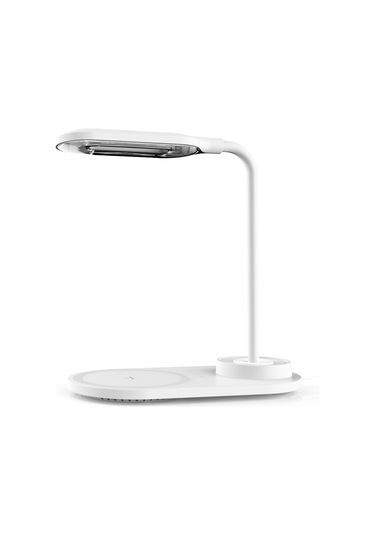 Monyee Beyaz 10w Hızlı Kablosuz Şarj Cihazı İle 3 Seviye Dokunmatik Gündüz/gece Lambası, Telefon Tutucu, Usb Kablolu Pil Yok