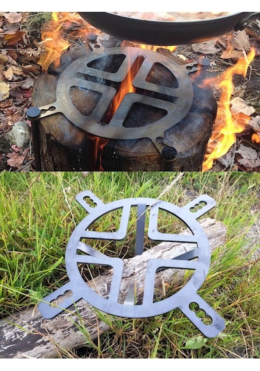 Bushcraft Outdoor Kamp İsveç Kütük Ocağı Gri