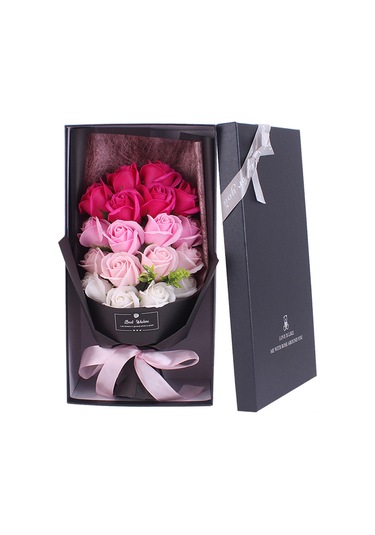 Geeroyoo Renkli Gradyan 18 Adet Sabun Gül Buketi - Romantik Dekor Ve Hediye Seçeneği