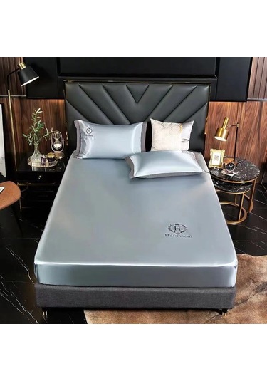 Lemestar Hilton Tek Kişilik Yatak Seti 1.2x2.0m: 4 Mevsim Kullanıma Uygun, Yıkama Uygun, Altı Yönlü Tam Kapama, Gri Mavi, 2 Parça DiğER