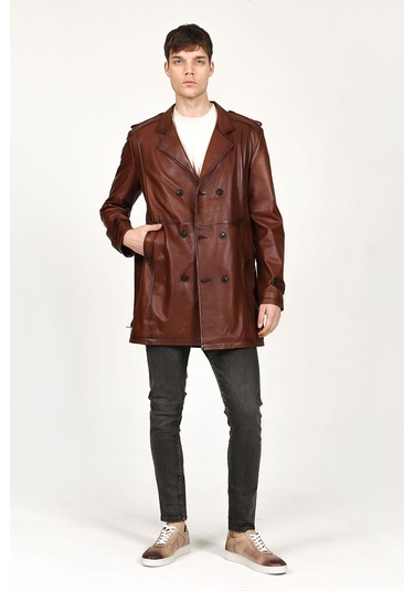Dericlub E1089 Gerçek Deri Erkek Mont Fındık
