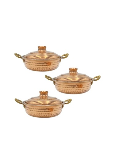 Bakır Tava Derin Kapaklı 6'lı Set Bakır