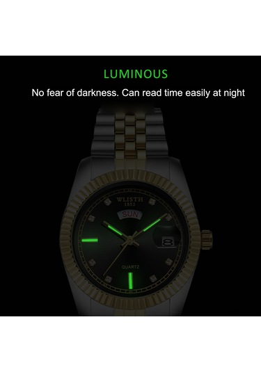 Leezsing Wlısth S525 Erkek Kol Saati - Klasik Ticari Stili, Çelik Kayış, Kuvars Hareket, 30m Su Geçirmez, Çok Fonksiyonlu Moda Saat Çok Renkli