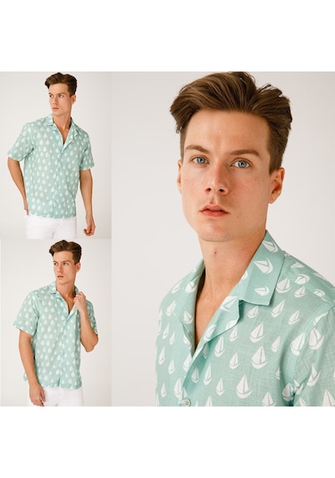 Anemoss Yelken Erkek Gömlek Buz Mavisi Buz Mavi