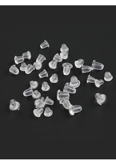 Plastik Şeffaf Küpe Arkası 100 Adet Çok Renkli