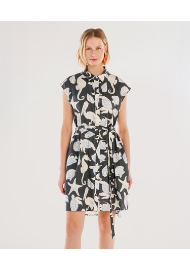 Yargıcı Kemer Detaylı Kolsuz Elbise 25ykel7112x 004 Lacivert