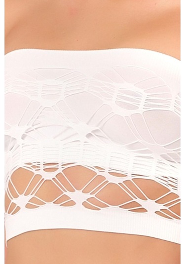 Beyaz Mı Emay 4050 Double Örgü Toparlayıcı Straplez Büstiyer Beyaz