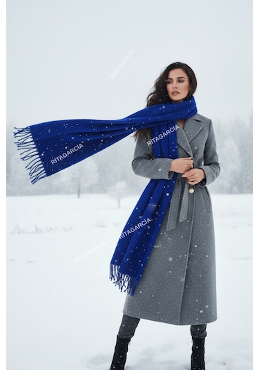 Ritagarcia Premium Soft Buklet Atkı Saks