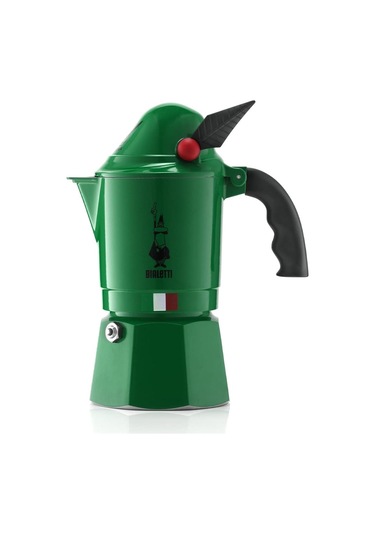 2762 Moka Express Alpina Dağ Avcıları Korpları Espresso Pişirici, Alüminyum, Yeşil