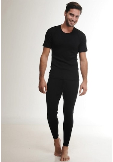 Erkek Siyah Yün Alt Içlik % 75 Yün 25 Akrılık 001