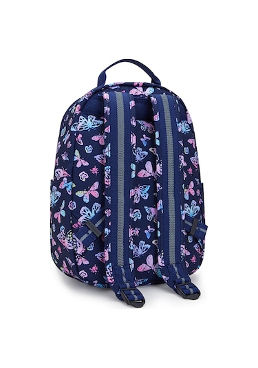 Kıplıng Seoul S Küçük Boy Sırt Çantası Mavi Butterfly Fun