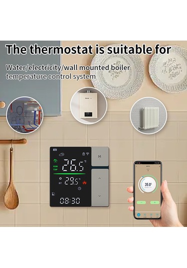 Yaozixa Sdm6-3a Wifi Akıllı Su Isıtma Termostati - Uzak Kumanda, Zaman Programlama, Enerji Tasarrufu, Donma Koruması