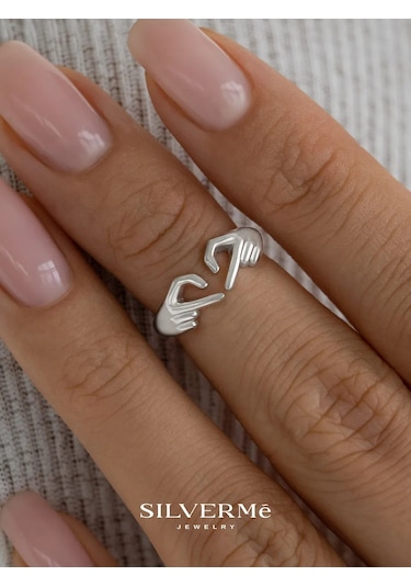 Sılverme Falanksa Takılan Kalp Şeklinde Gümüş Yüzük 925 Ayar Gümüş 272526828 Gümüş