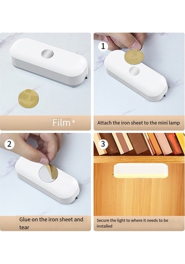 Szypzstore Led Hareket Sensörlü Gece Lambası, 2 Paket Yapışkanlı Led Gece Lambası, Duvar Lambaları Dolap Lambaları Merdiven Lambaları, Hareketle Etkinleştirilen W02o7b Beyaz