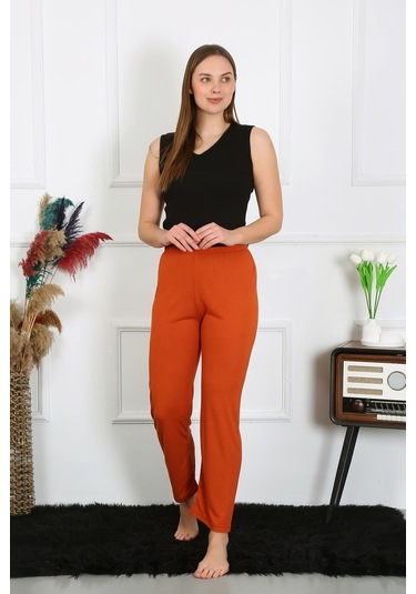 Akbeniz Kadın Pamuk Penye Tek Alt Pijama Kremit 27513-kremit Kiremit