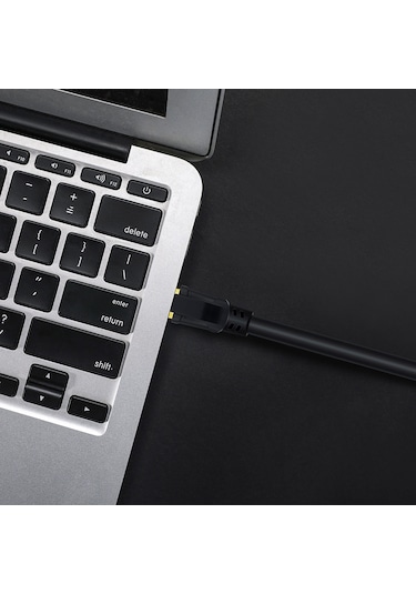 Yunboo Yüksek Hızda Cat8 Ethernet Kablosu - 40gbps, 2000mhz, 10 Metre, Siyah Uçlu