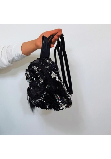 Fiyra Crn Siyah Pullu Kız Çocuk Sırt Çantası 16cmx20cmx10cm Siyah