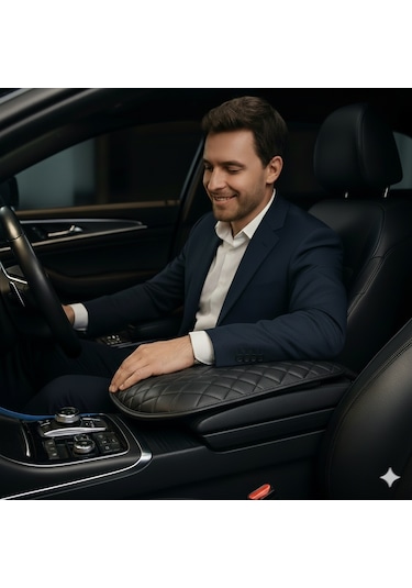 Renault Clio Iı Hb 2002-2008 Deri Oto Kolçak Kılıfı, Kaliteli Süngerli Siyah Nakışlı.