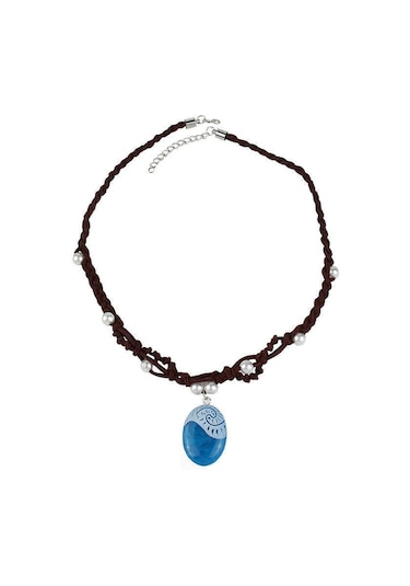 Doğal Taş Görünümlü Çok Şık Kadın Kolye Beyaz