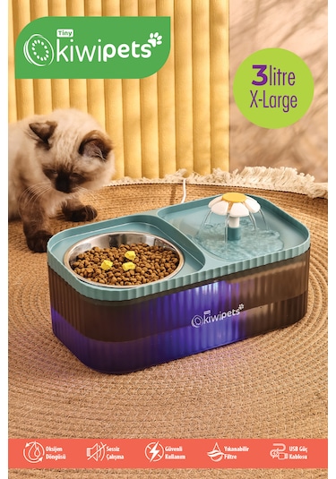 Kiwi Pets Kpf-10548 Mama Kabı Ve Otomatik Evcil Hayvan Su Çeşmesi