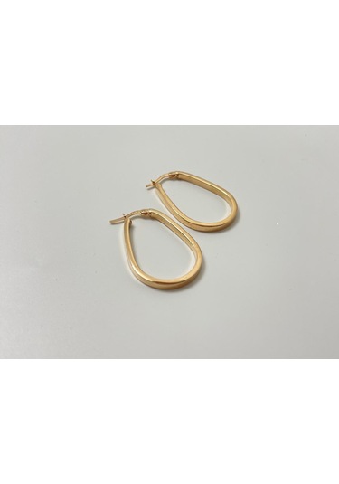 Silver Point Rose Kaplama Şarnel Küpe Gümüş