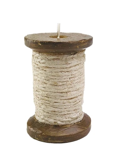 Alesta Home Krem Rengi Makara İplik Mum 5x7cm