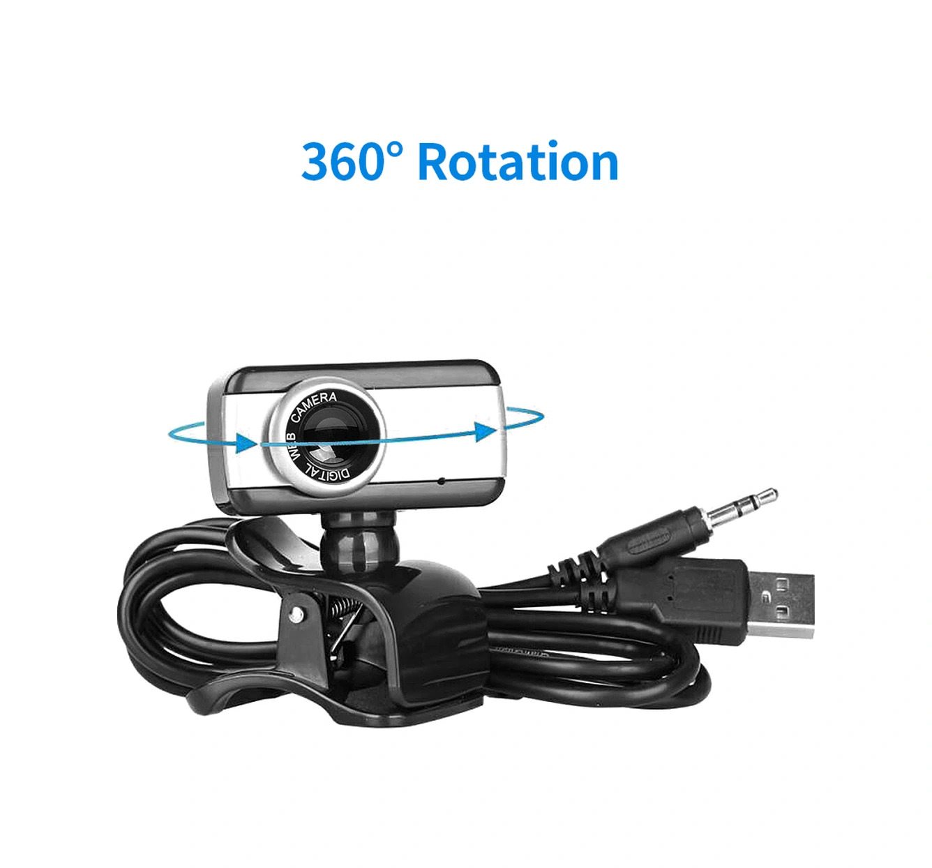 Qingmipy Usb Webcam Manuel Odaklanabilir Mikrofonlu 480p 0.3mp Cmos Sensörlü Dizüstü/masaüstü Bilgisayar Kamerası Plug&play