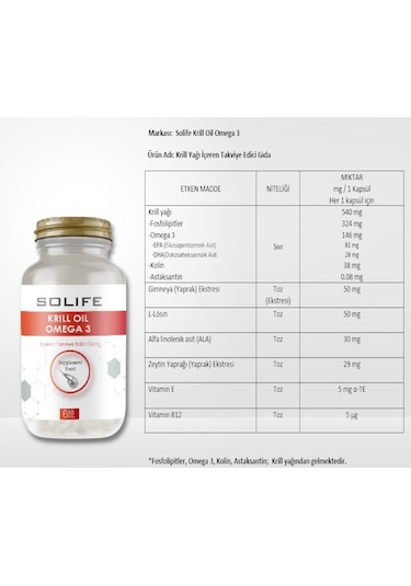 Solife Krill Oil Omega-3 Balık Yağı 30 Yumuşak Kapsül