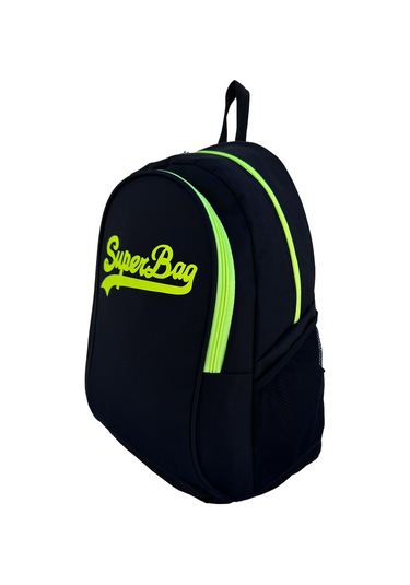 Superbag Sırt Çantası Siyah-Fosforlu Sarı Seyahat Kurs Okul Günlük Kullanım Siyah - Sarı