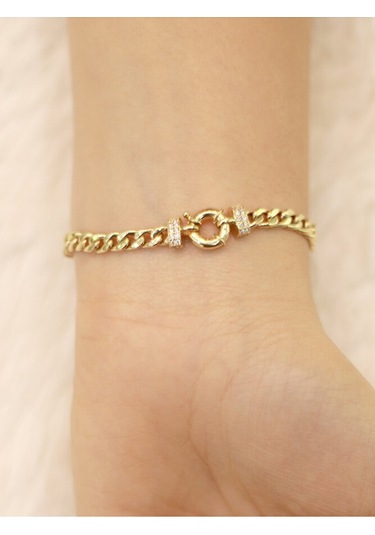 14 Ayar Altın D Harfi Gurmet Bileklik Altın