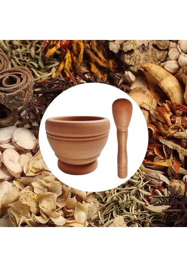 Homyl Havan Ve Tokmak Seti Çok İşlevli Mutfak Ezici Chutney Açık Kahverengi