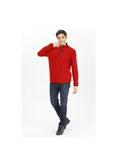 Exuma Yarım Fermuarlı Polar 2312001 - Kırmızı